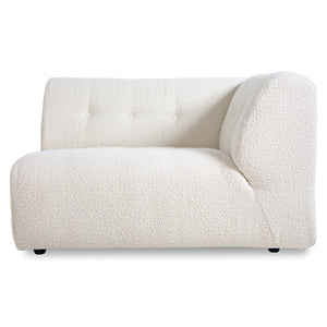 Couch Vint couch: element right 1,5-seat boucle cream HK Living